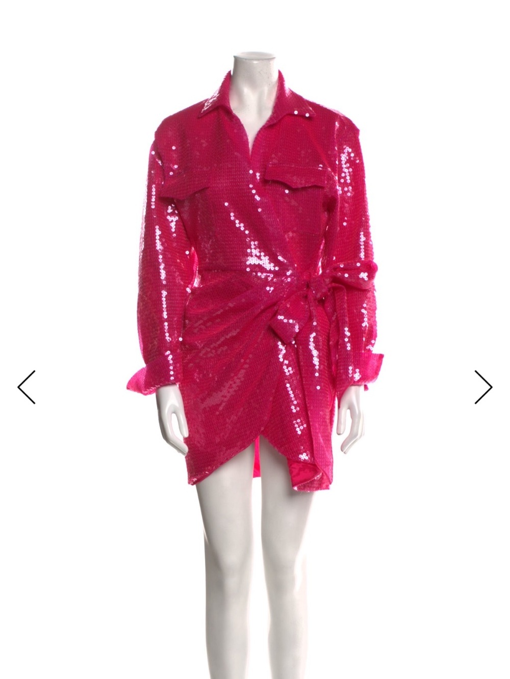 DAVID KOMA Sequin V Neck Dress
